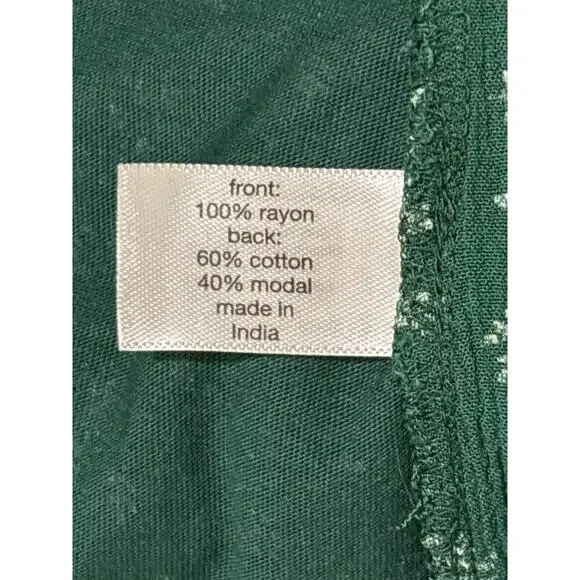 Lane Bryant top 3/4 sleeves V-neck green leaves size 14/16 spring school casual - Picture 8 of 9